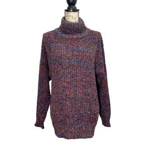 Vintage 90s D.D. Sloane Colorful Chunky Knit Turtleneck Sweater Sz Small